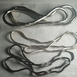 Elegant Silver and Black Necklace Set